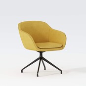 Vergaderstoel Deasc. Shell zwart | geel