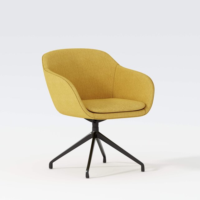 Vergaderstoel Deasc. Shell zwart | geel