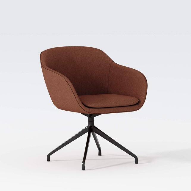 Vergaderstoel Deasc. Shell zwart | koper