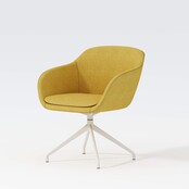 Vergaderstoel Deasc. Shell wit | geel Vergaderstoel Deasc. Shell wit | geel