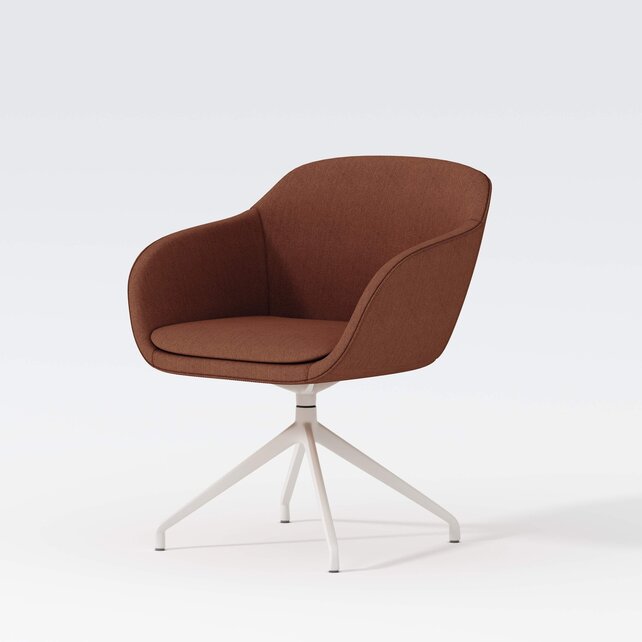 Vergaderstoel Deasc. Shell wit | koper