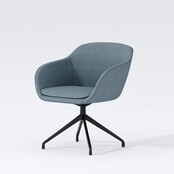 Vergaderstoel Deasc. Shell zwart | blauw