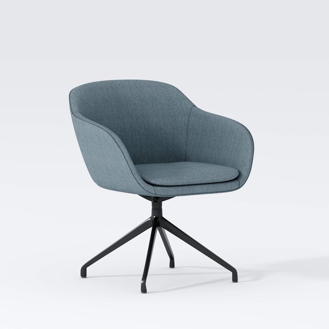 Vergaderstoel Deasc. Shell zwart | blauw