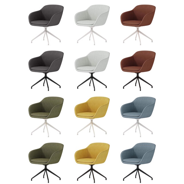 Vergaderstoel Deasc. Shell wit | linnen