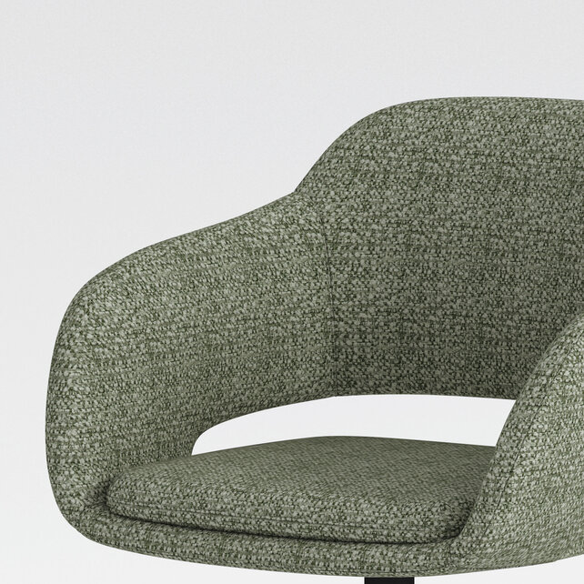 Verrijdbare vergaderstoel Club zwart | groen