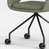 Verrijdbare vergaderstoel Club zwart | groen