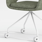 Verrijdbare vergaderstoel Club wit | groen