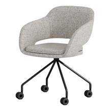 Vergaderstoel Club op wieltjes zwart | beige