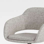 Vergaderstoel Club op wieltjes zwart | beige