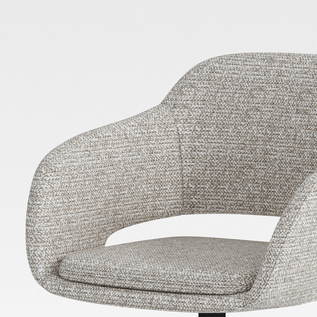 Vergaderstoel Club op wieltjes zwart | beige