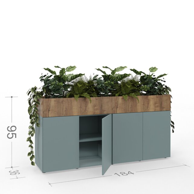 Deasc. Greenbox kast met plantenbak