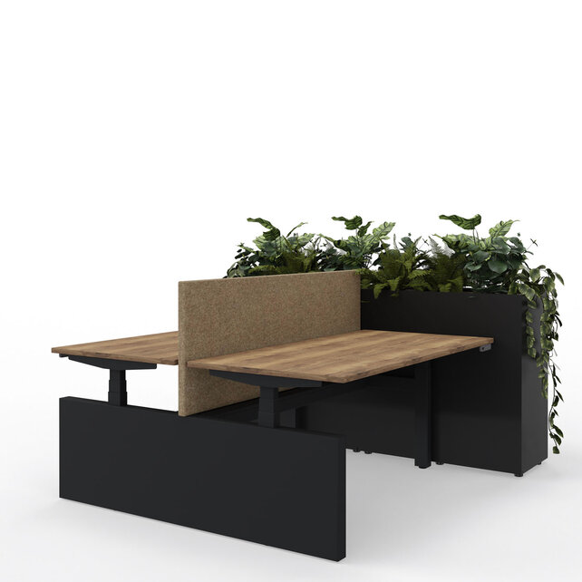 Duo zit-sta bureau Flow | zwart frame - Copy