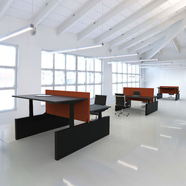 Duo zit-sta bureau Flow | zwart frame - Copy