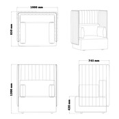 Akoestische bank Aria 1 persoons
