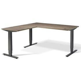 Zit sta hoekbureau Flow | zwart frame