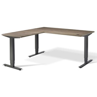 Zit sta hoekbureau Flow | zwart frame