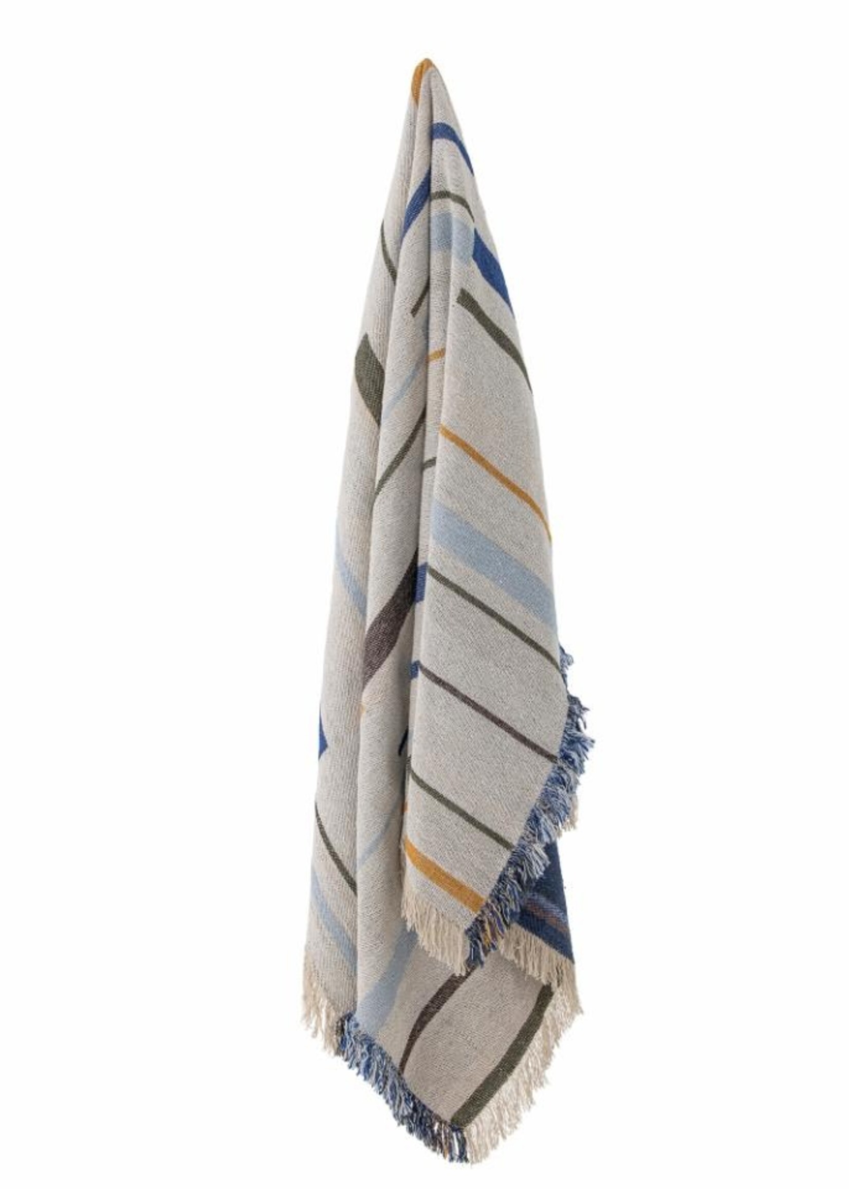 Bloomingville Toscana Throw Blue recycled cotton