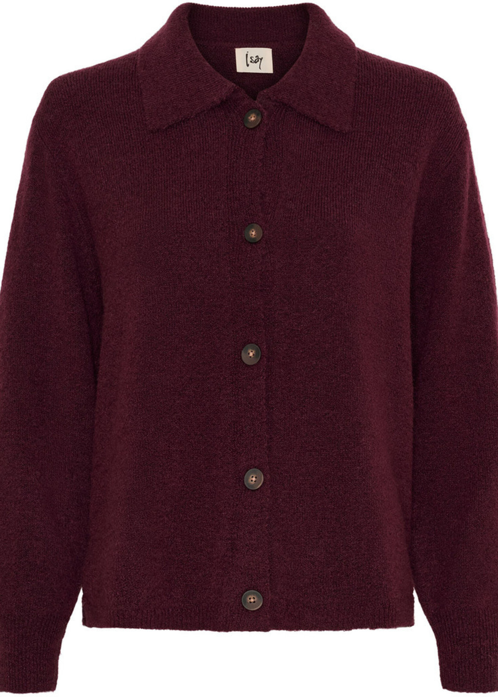 I Say Anna Colar Cardigan Wine