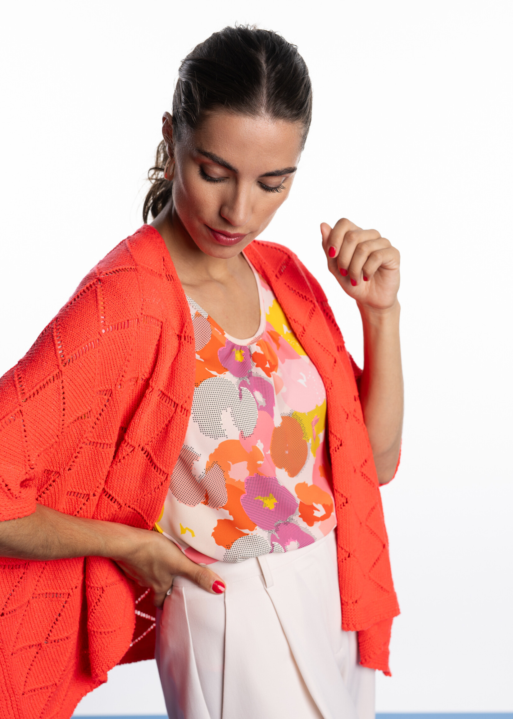 Dame Blanche Cardigan Torna Grande Coral