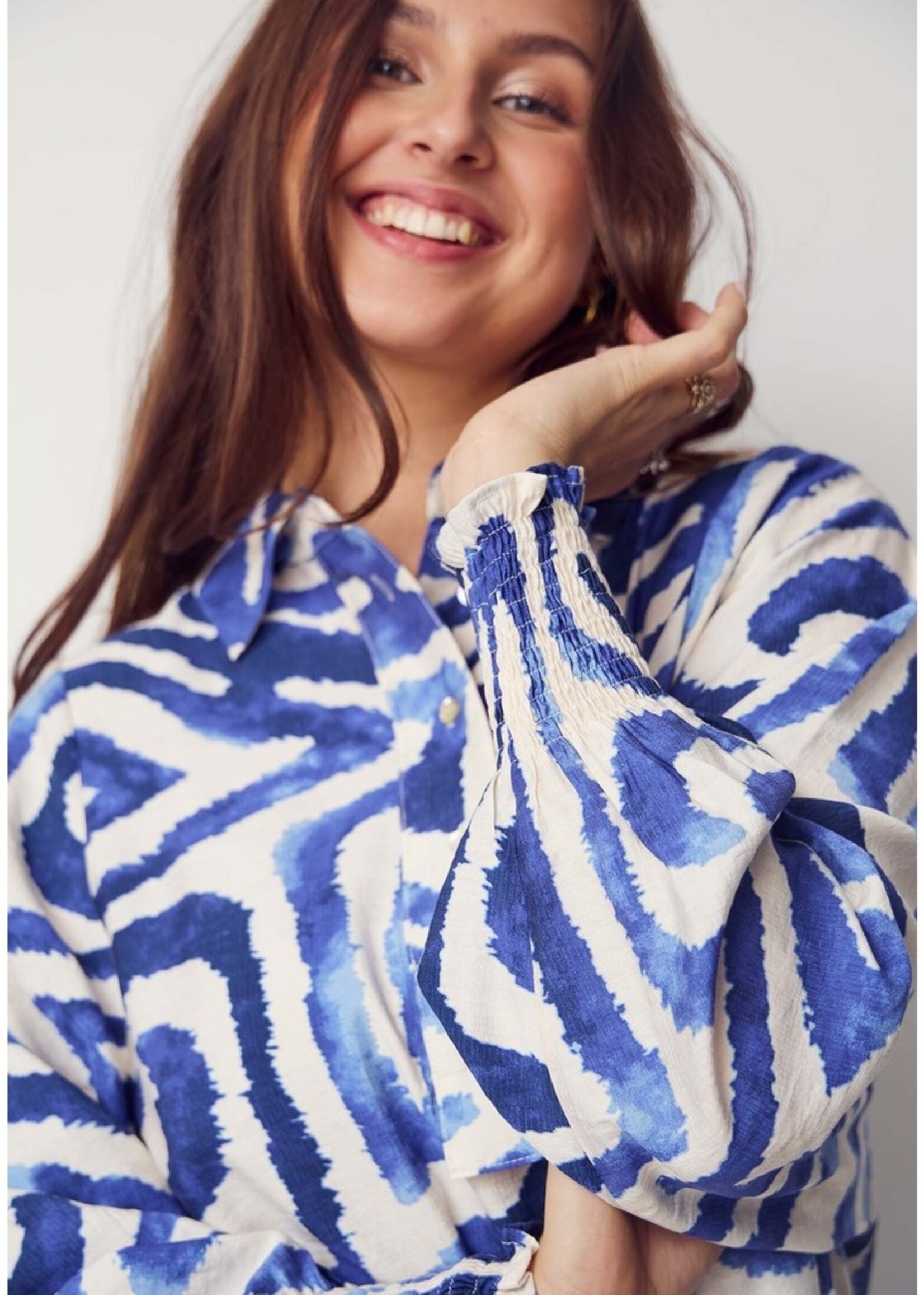 I Say Ane printed dress Blue graphical