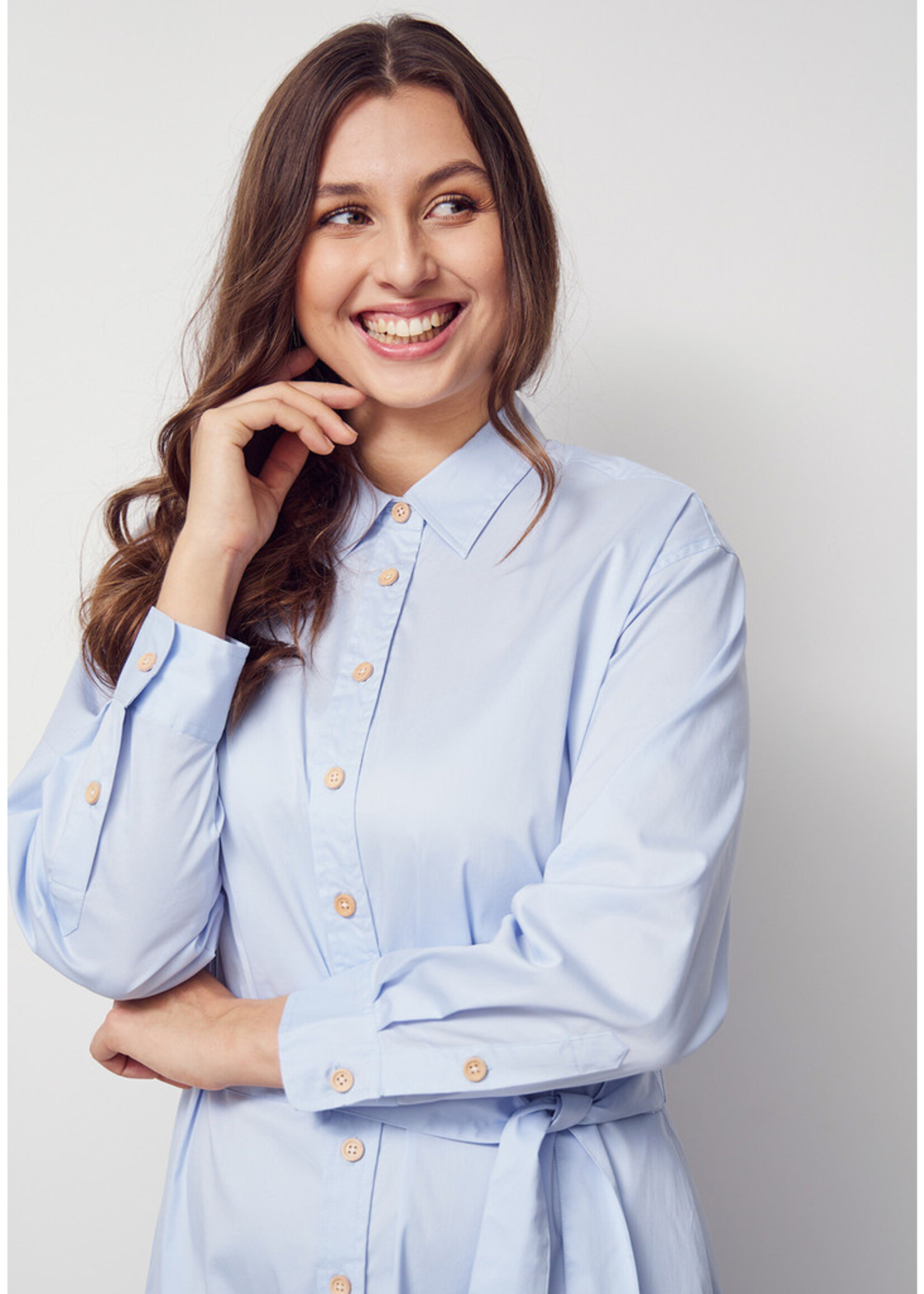 I Say Sigga shirt dress light blue