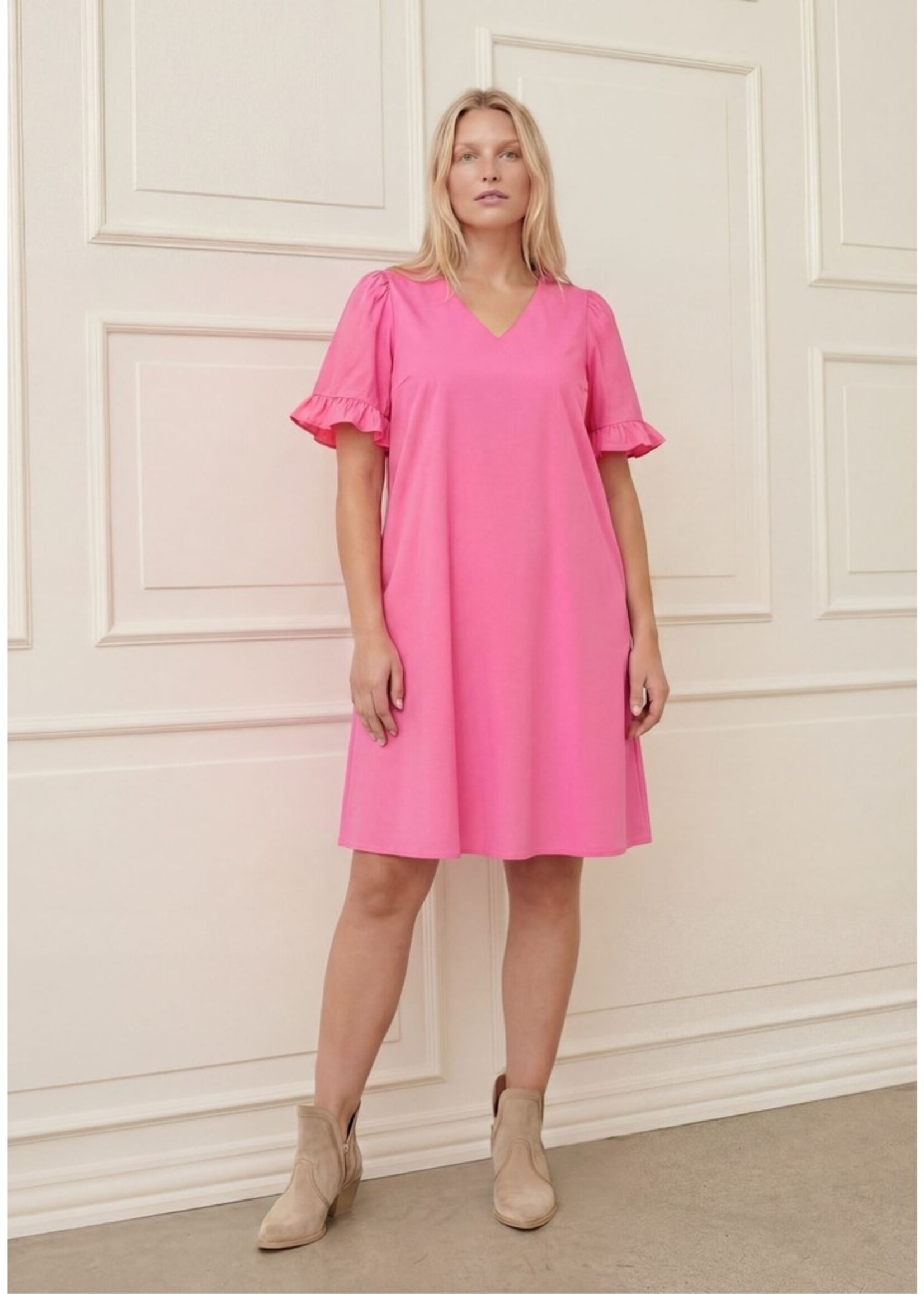I Say Sigga flounce dress  pink