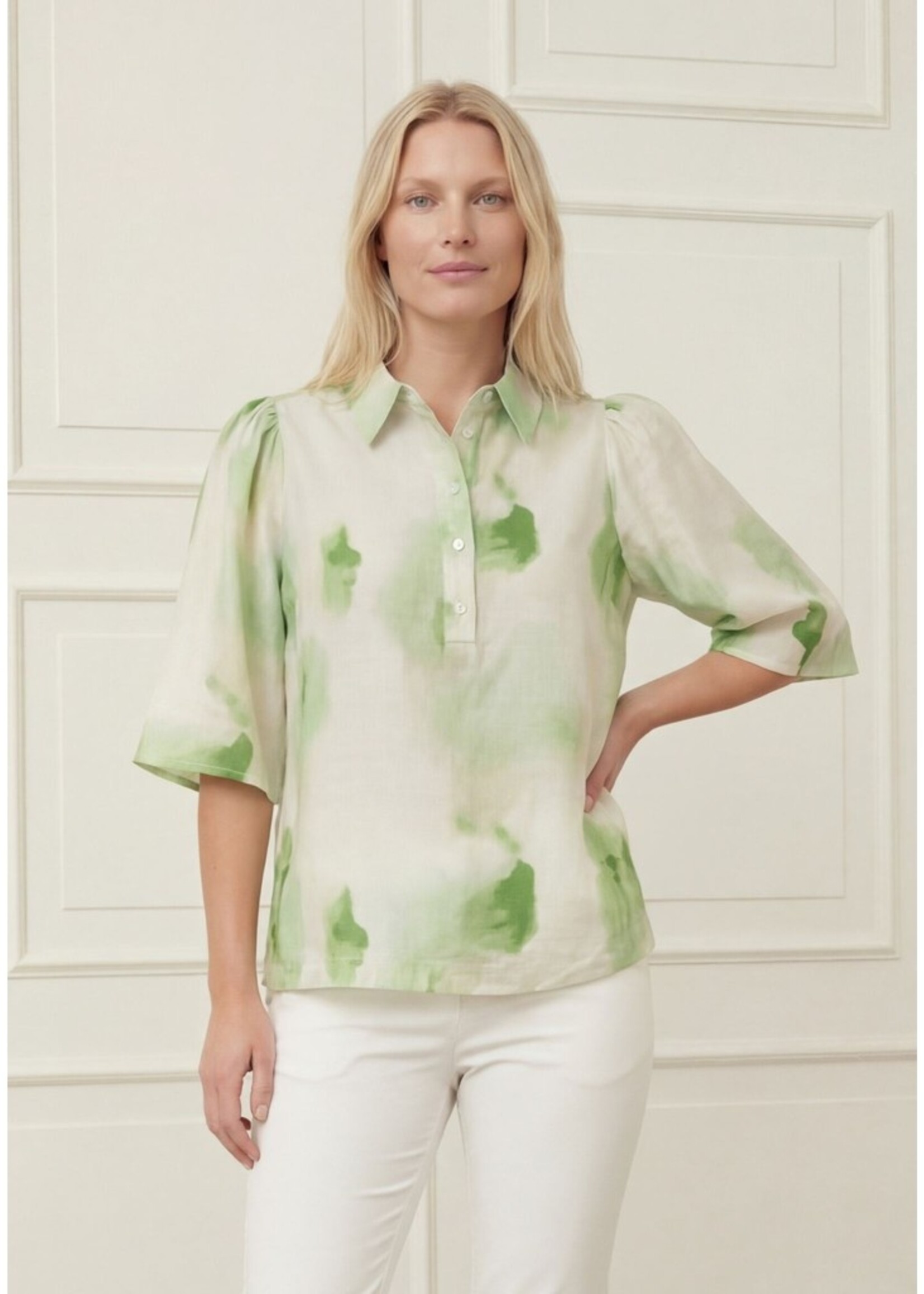 I Say Ane Placket Blouse Green