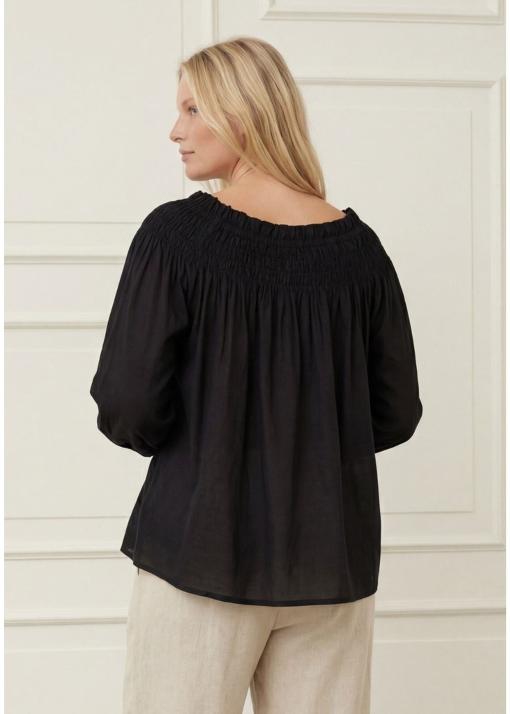I Say Ane Stretch  Blouse Black