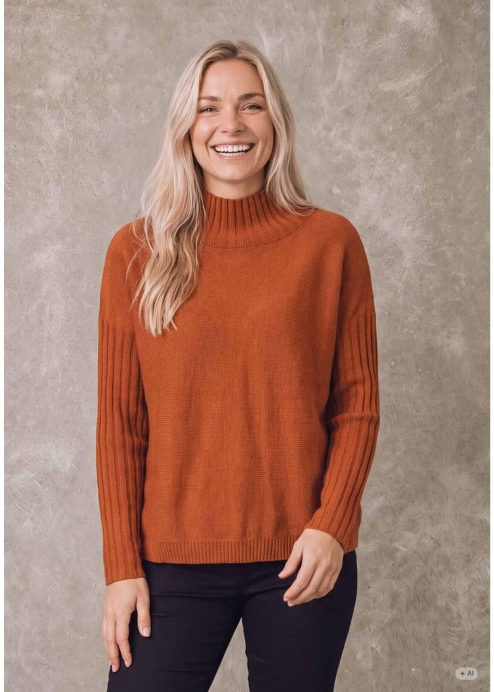I Say Kaddy Knit Pullover Autumn Orange
