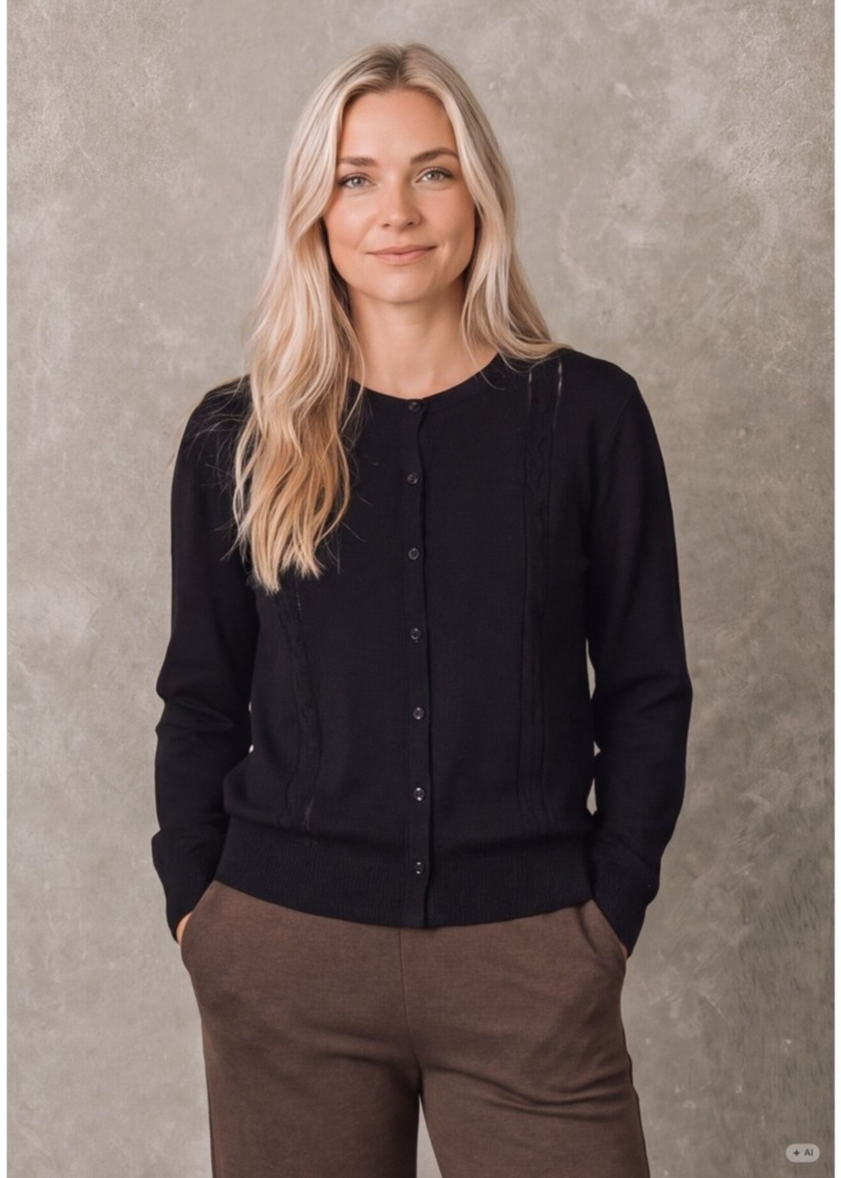 I Say Netty Knit Cardigan Black