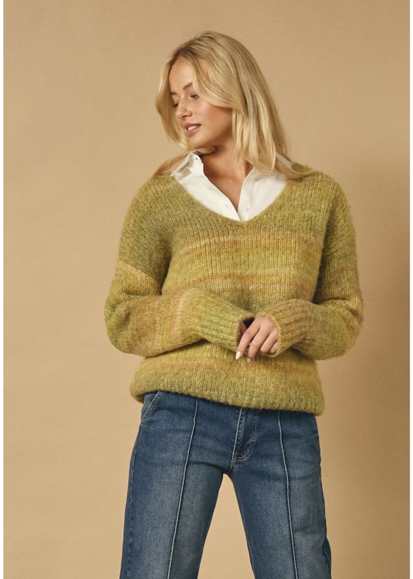 I Say Cosima Color Pullover Green Tones