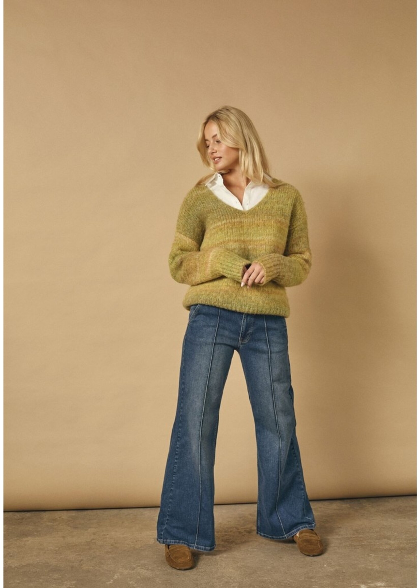 I Say Cosima Color Pullover Green Tones