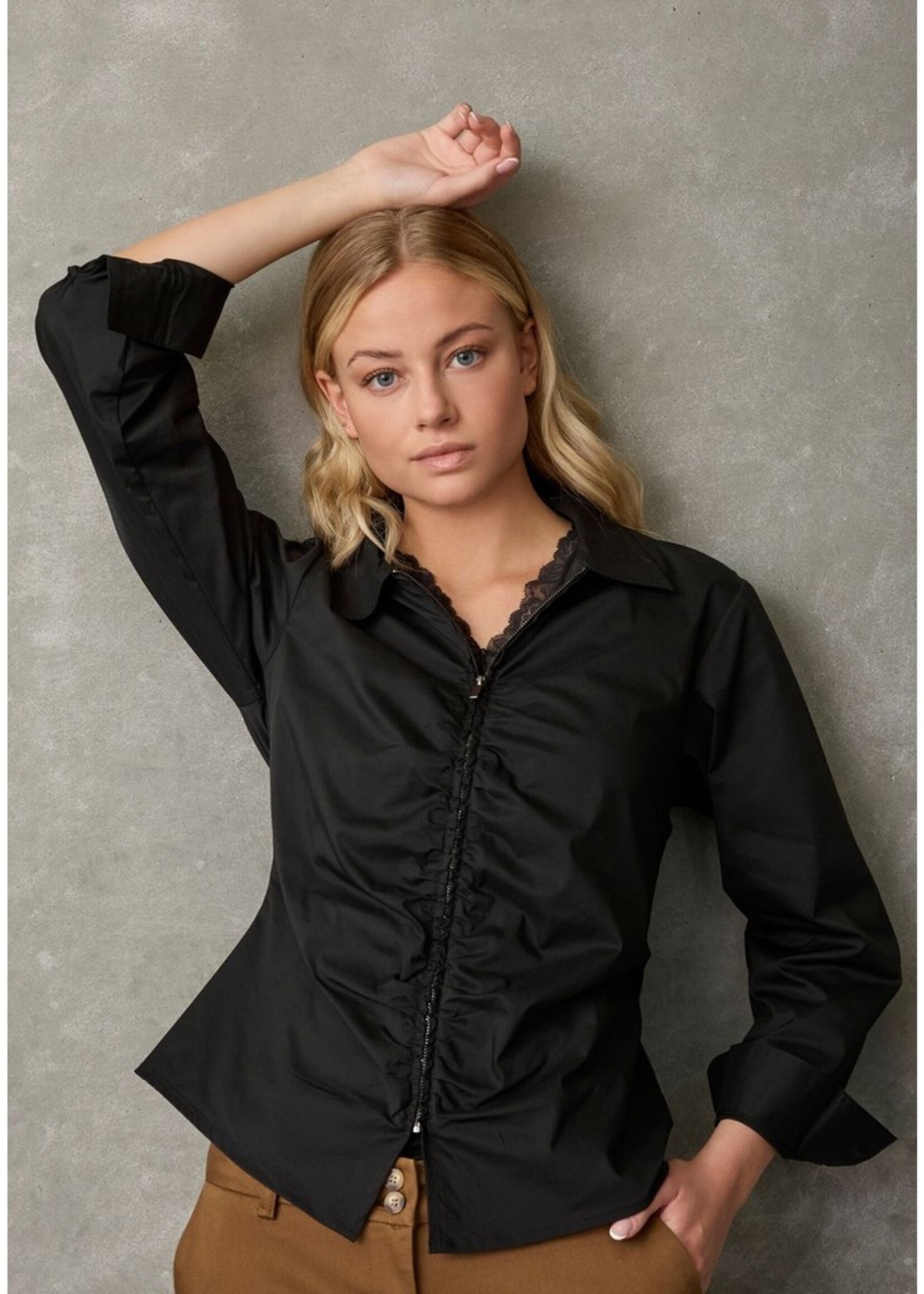 I Say Sigga Zip Shirt Black
