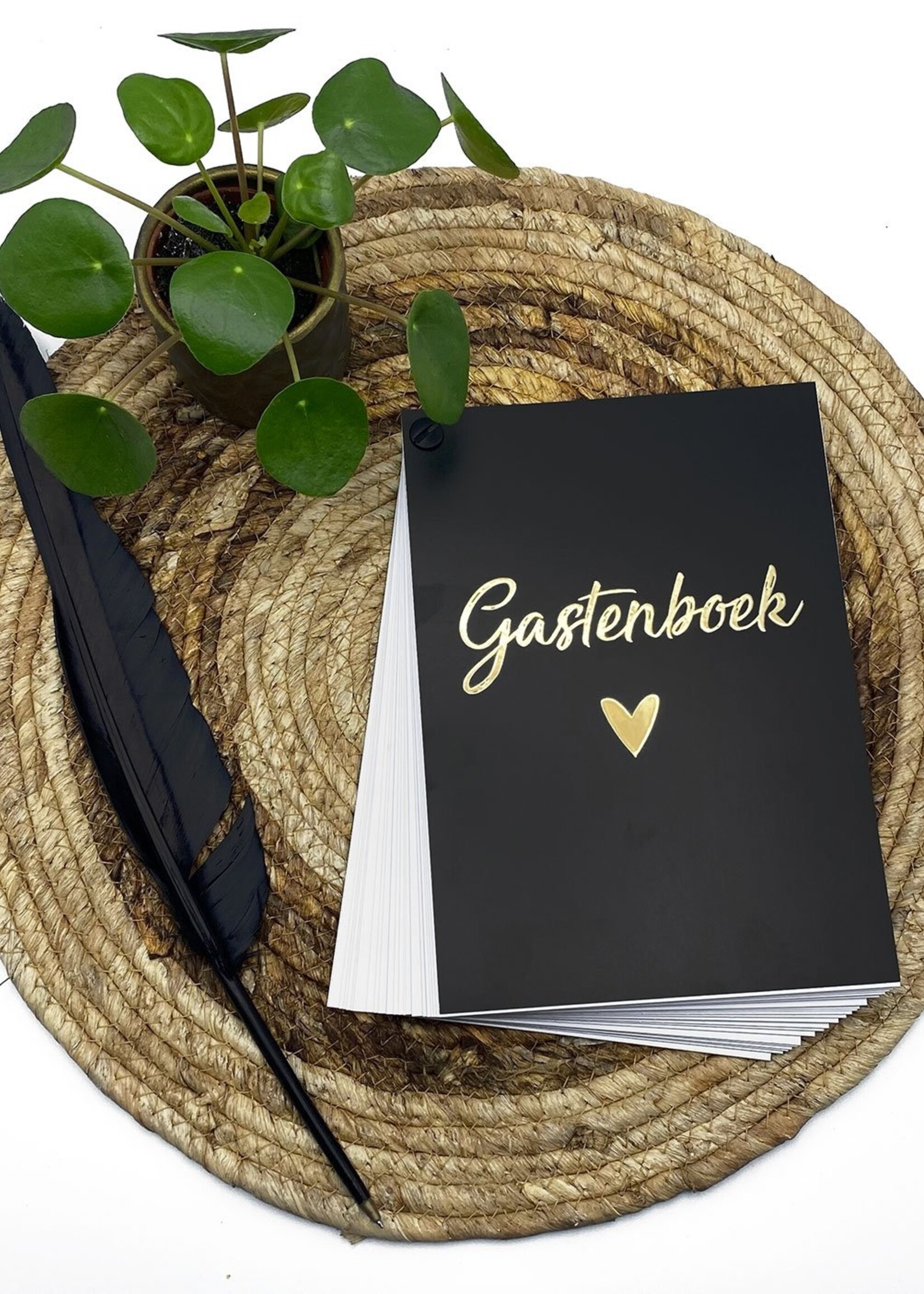 Gastenboek zwart/goud 50