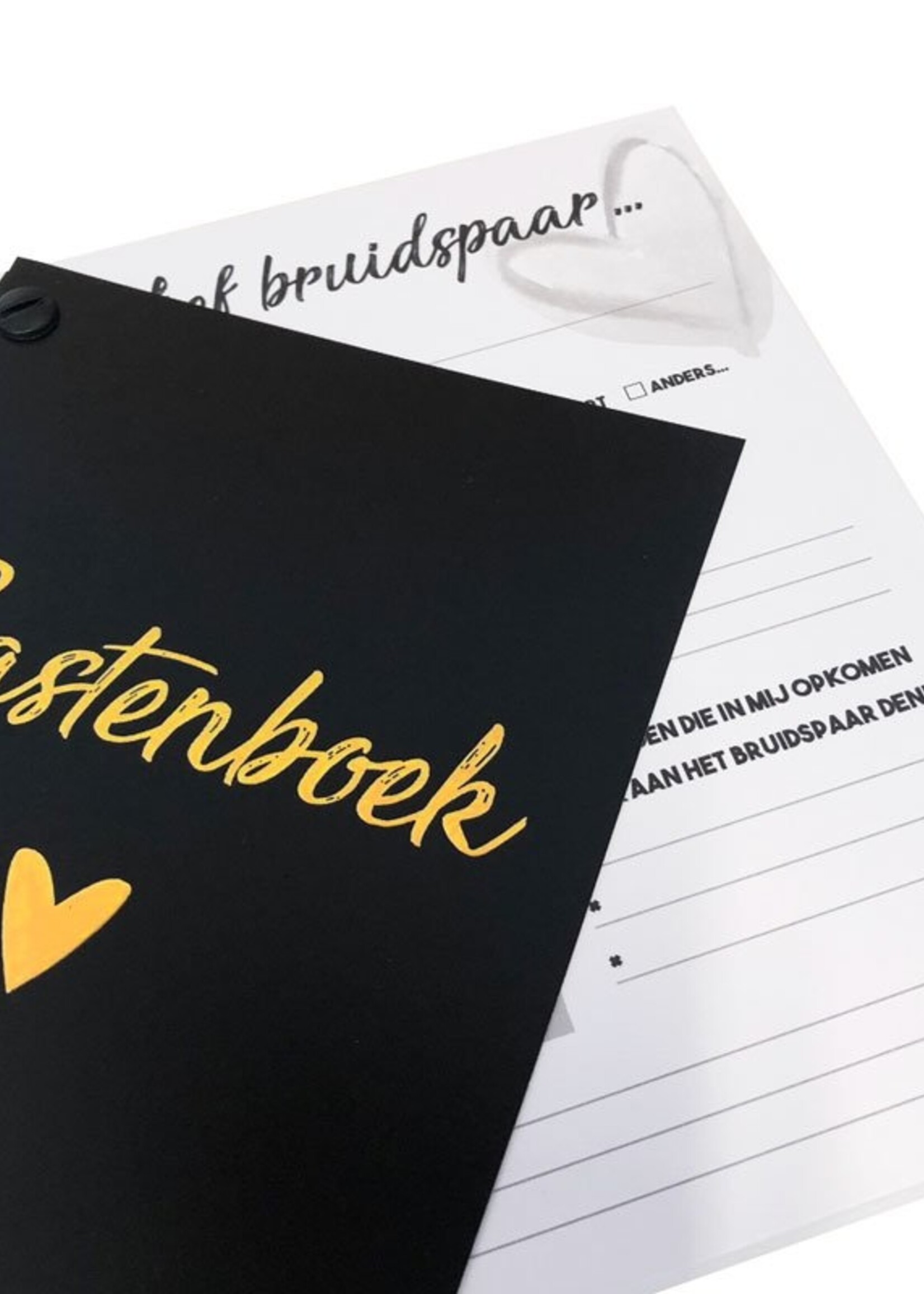 Gastenboek zwart/goud 50
