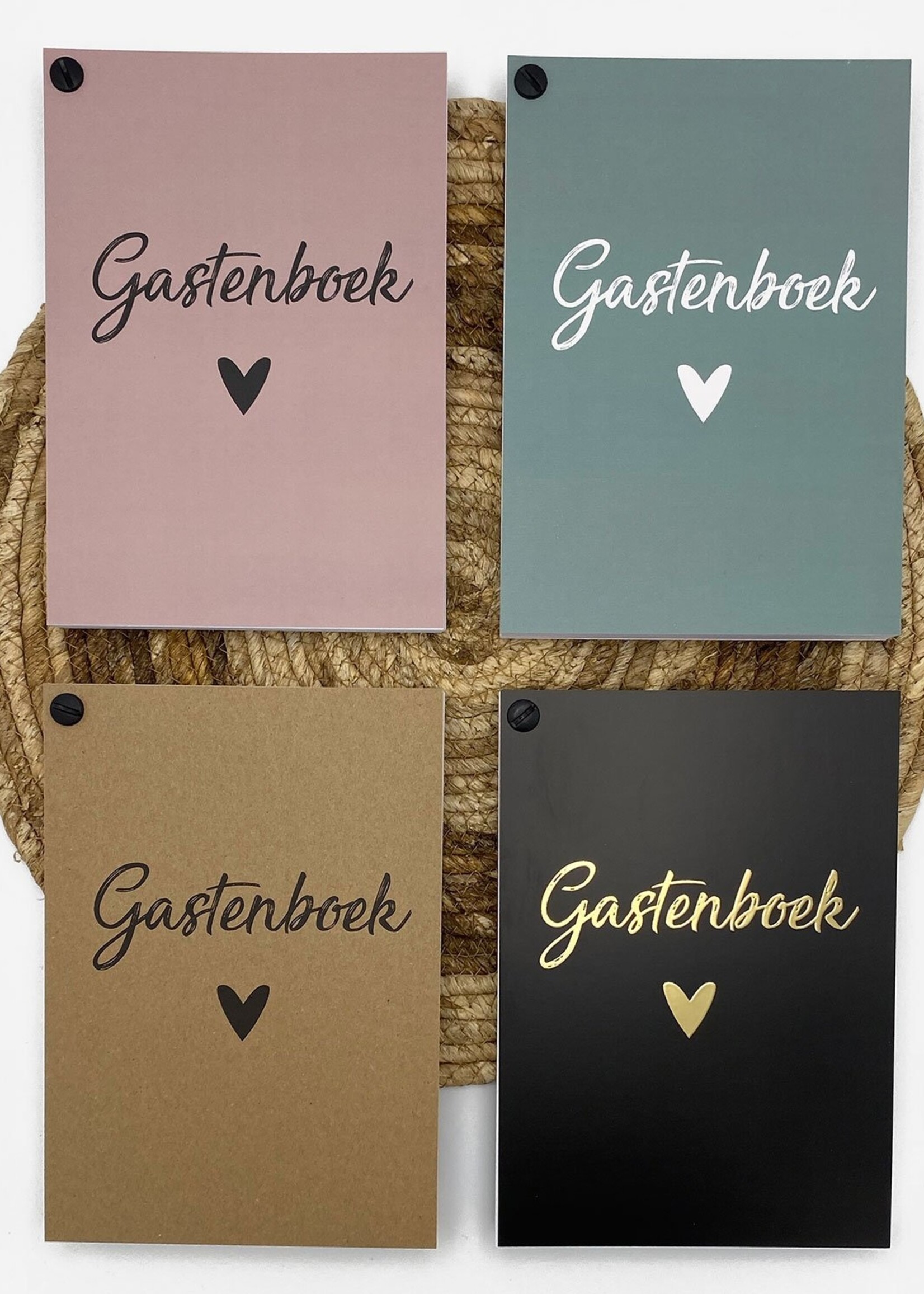 Gastenboek zwart/goud 50