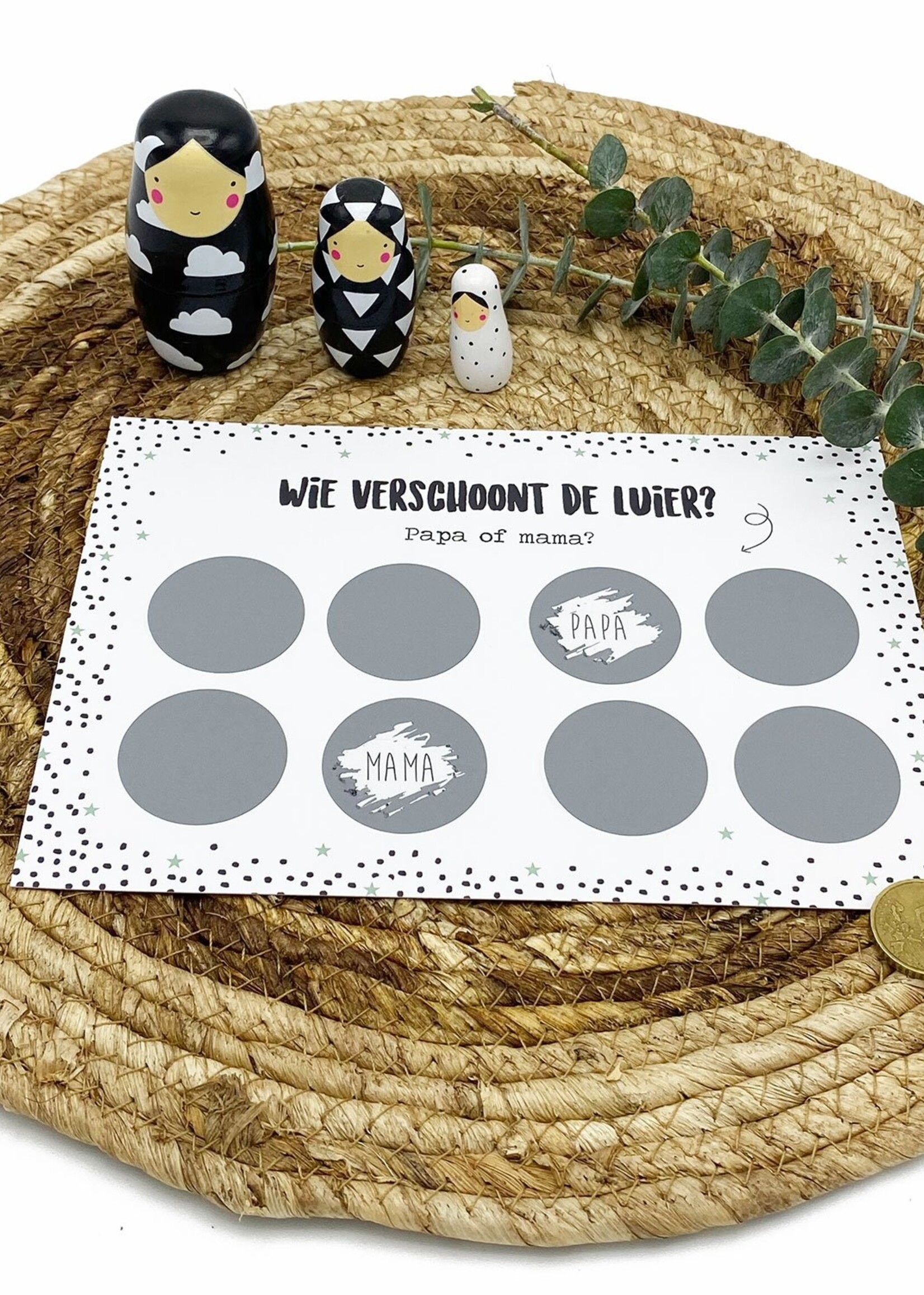 Scratch card XL diaper change DIY