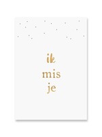 Card Miss you | Gold foil