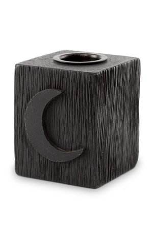 Kaarsenblok Maan Hout Zwart 5x5x6cm Kaarsenblok Maan Hout Zwart 5x5x6cm