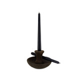 Kandelaar Rond Bruin met Zwarte Kop 16cm Kandelaar Rond Bruin met Zwarte Kop 16cm