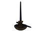 Candle Holder Round Brown with Black Cup 16cm Candle Holder Round Brown with Black Cup 16cm