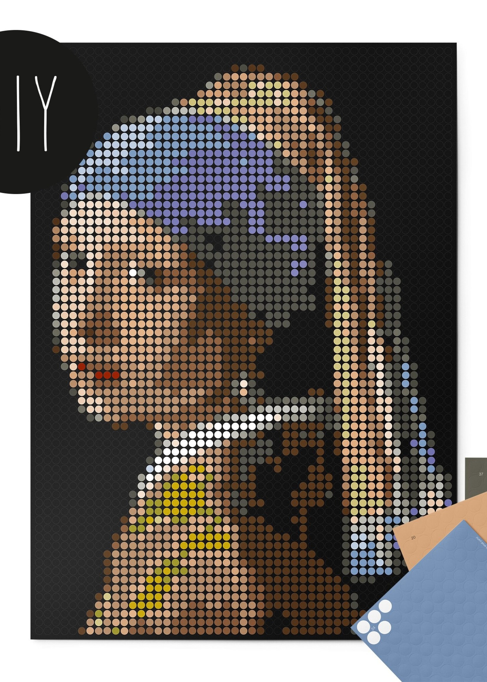 DIY poster met kleurrijke zelfklevende stippen - Vermeer