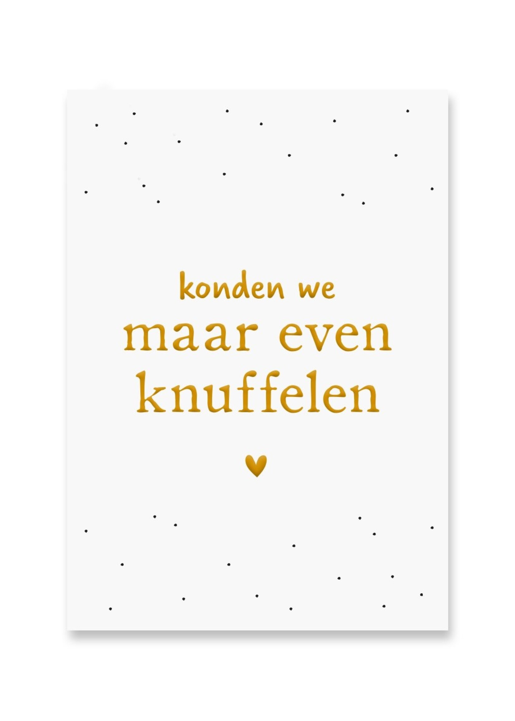 Kaart Even Knuffelen | Goudfolie