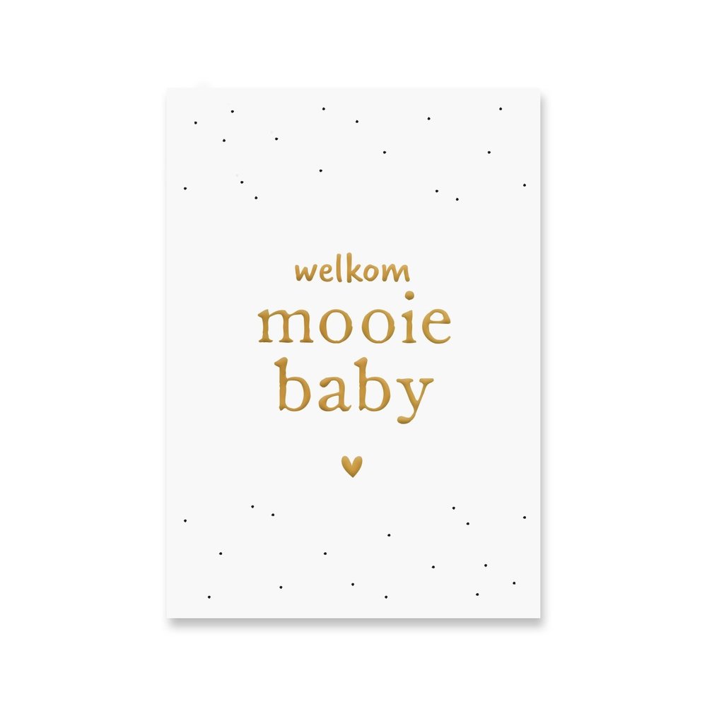 Kaart Mooie Baby | Goudfolie Kaart Mooie Baby | Goudfolie