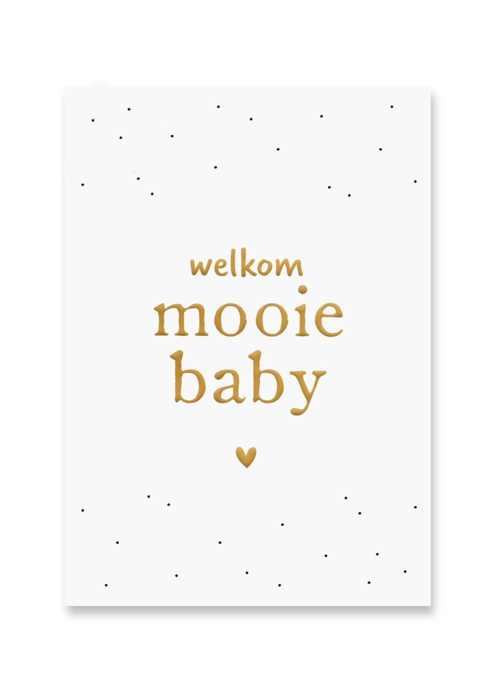 Kaart Mooie Baby | Goudfolie