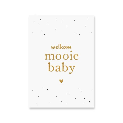 Kaart Mooie Baby | Goudfolie Kaart Mooie Baby | Goudfolie