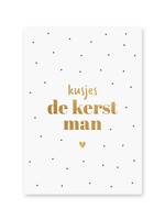 Kaart Kusjes Kerstman | Goudfolie