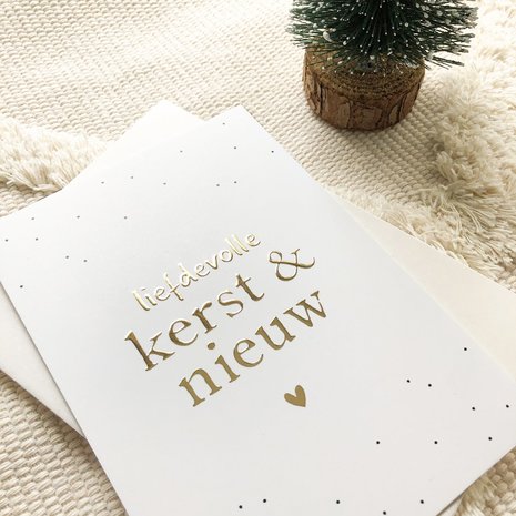 Kaart Liefdevolle Kerst | Goudfolie