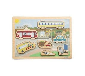 Houten chunky blocks puzzel stad Houten chunky blocks puzzel stad