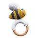Crochet toy bij met houten bijtring Crochet toy bij met houten bijtring